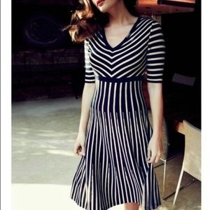 Boden Amelie Navy Striped Sweater Dress, Size 4 Long